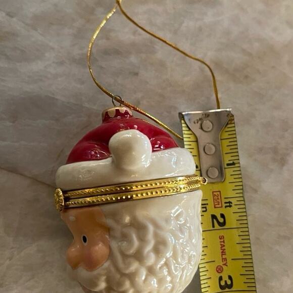 Santa Claus ceramic trinket box Christmas ornament - Picture 10 of 11
